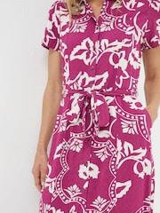 FatFace Purple Wallpaper Floral Midi Dress - Image 4 of 5