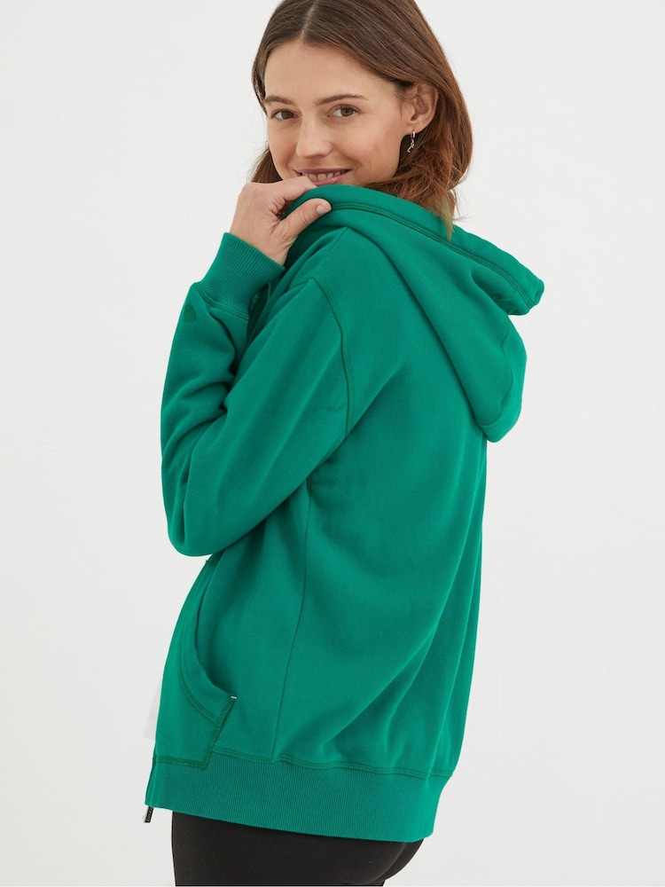 FatFace Green Zip Through Hoodie - Image 2 of 5
