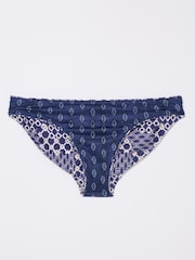 FatFace Mila Blue Patchwork Geo Bikini Bottoms - Image 6 of 6