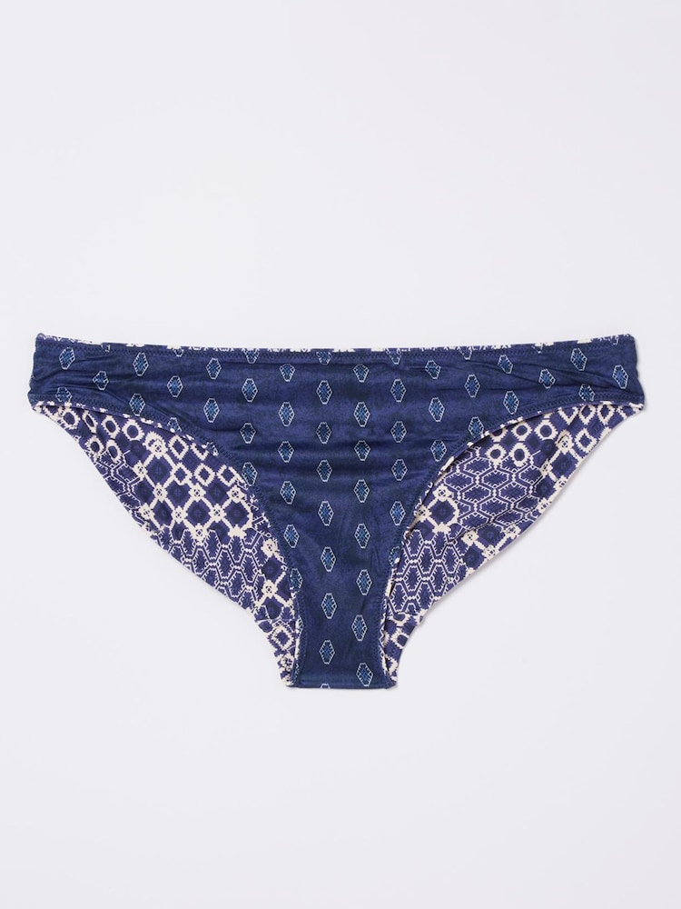 FatFace Mila Blue Patchwork Geo Bikini Bottoms - Image 6 of 6
