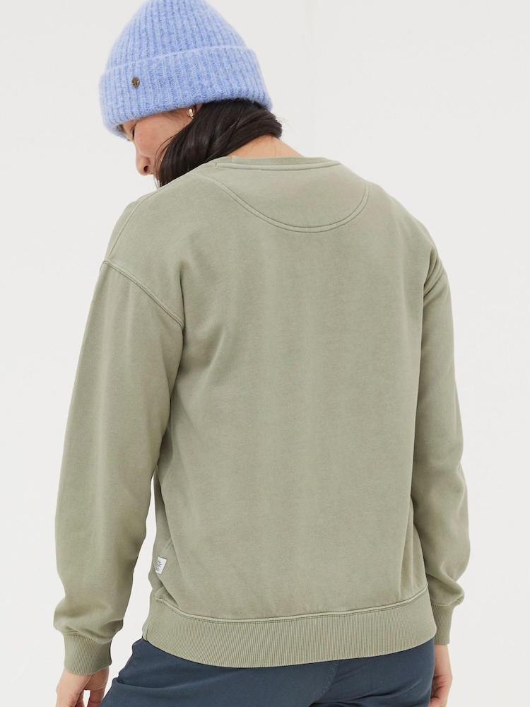 FatFace Green Crew Sweatshirt - Image 2 of 4