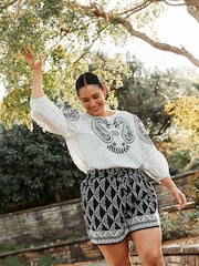FatFace Natural Embroidered Blouse - Image 1 of 6