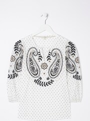 FatFace Natural Embroidered Blouse - Image 6 of 6