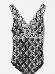 FatFace Ava Black Mono Geo Swimsuit - Image 10 of 10
