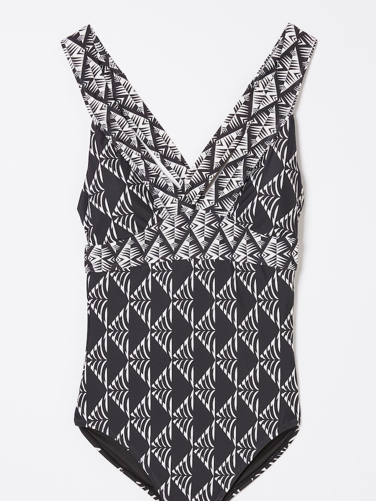 FatFace Ava Black Mono Geo Swimsuit - Image 10 of 10