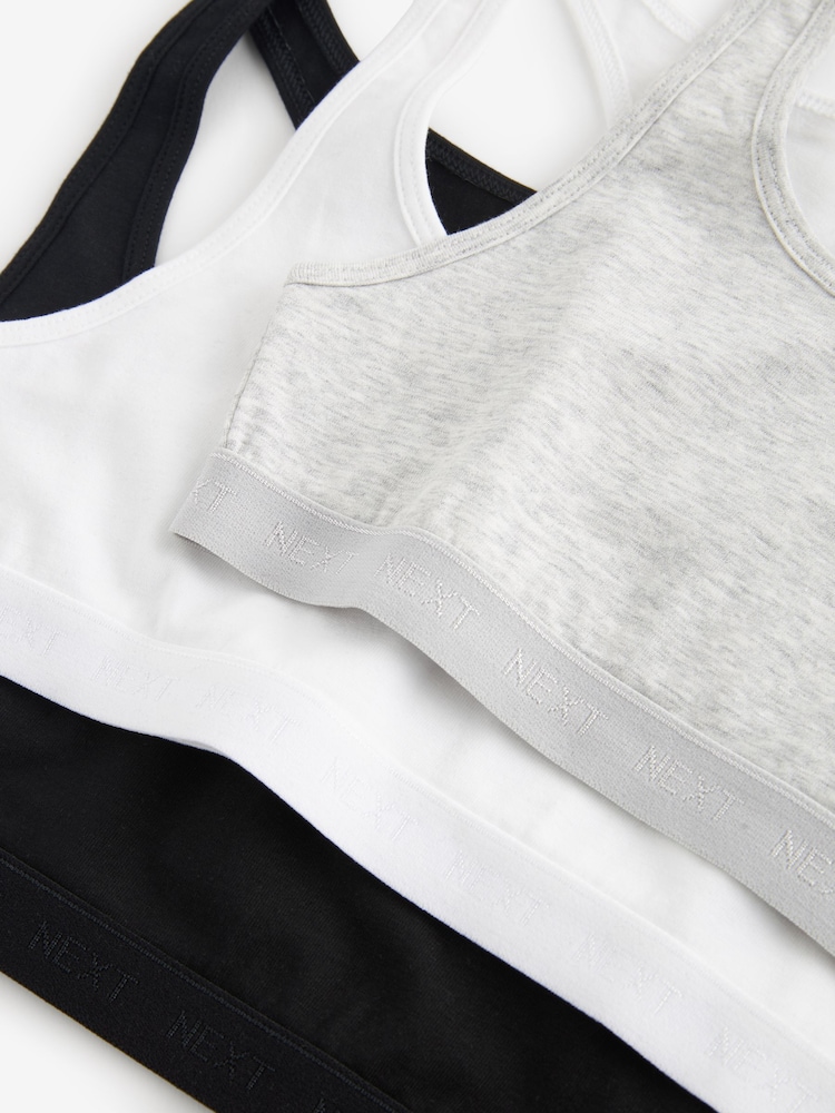 Black/White Racer Back Crop Top 3 Pack (5-16yrs) - Image 2 of 6