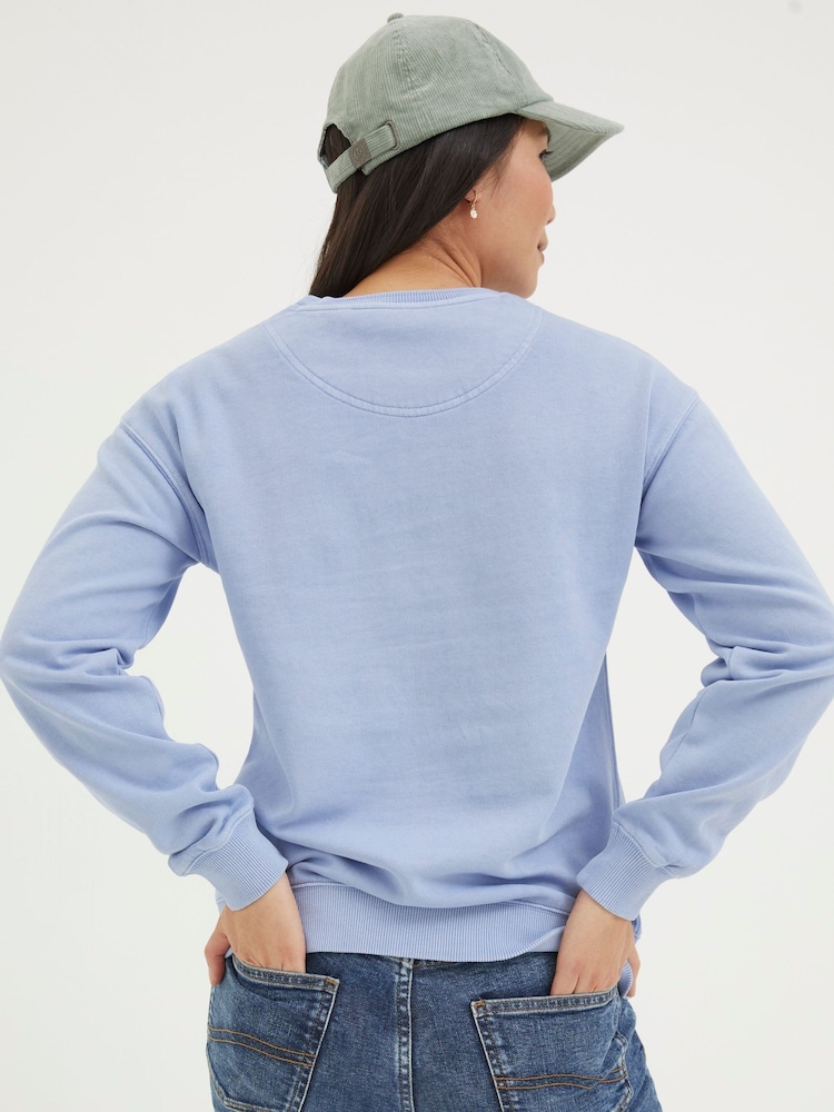 FatFace Georgia Blue Crew Sweatshirt - Image 2 of 4