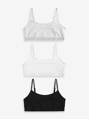Black/White Strappy Crop Tops 3 Pack (5-16yrs) - Image 1 of 5