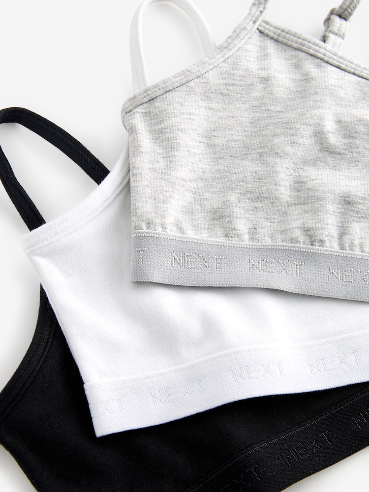Black/White Strappy Crop Tops 3 Pack (5-16yrs) - Image 5 of 5