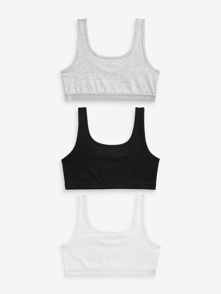 Monochrome Scoop Crop Tops 3 Pack (5-16yrs) - Image 1 of 3