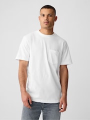 Gap White Original Pocket 100% Cotton Crew Neck Short Sleeve T-Shirt - Image 4 of 8