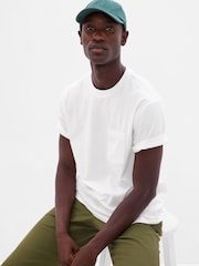 Gap White Original Pocket 100% Cotton Crew Neck Short Sleeve T-Shirt - Image 7 of 8