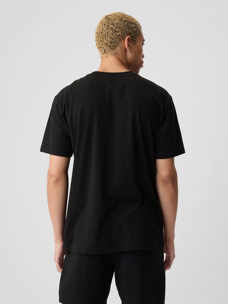 Gap Black Original Pocket 100% Cotton Crew Neck Short Sleeve T-Shirt - Image 2 of 7
