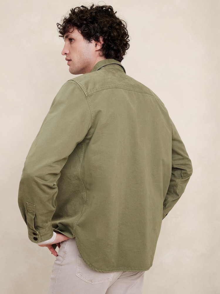 Banana Republic Khaki Green Malo Twill Shirt Jacket - Image 2 of 5
