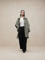 Banana Republic Khaki Green Cambria Cape Coat - Image 1 of 4