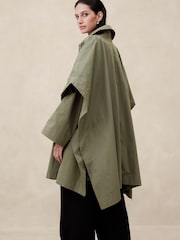 Banana Republic Khaki Green Cambria Cape Coat - Image 3 of 4