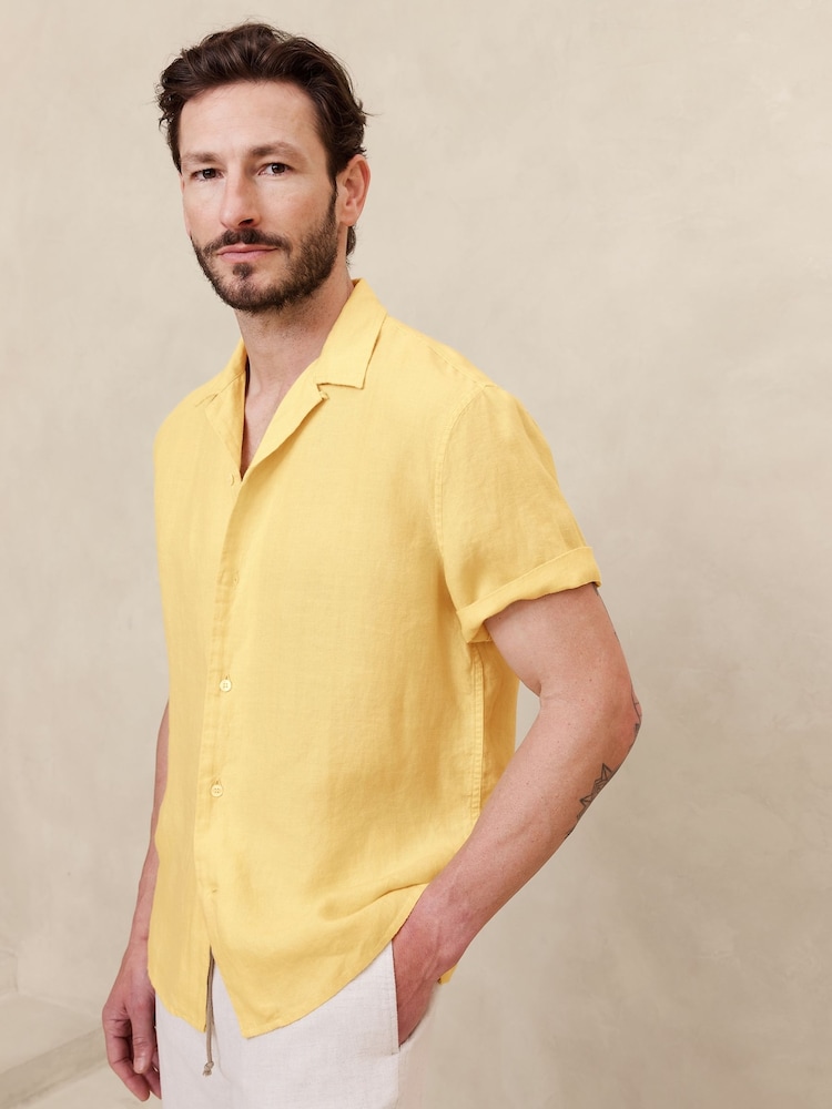 Banana Republic Yellow Lyam Resort Shirt - Image 1 of 1 Banana Republic Yellow Lyam Resort Shirt - Image 1 of 1