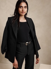 Banana Republic Black Refined Scoop Neck T-Shirt - Image 3 of 4