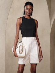 Banana Republic Black Ribbed Cutaway Vest - Image 2 of 4