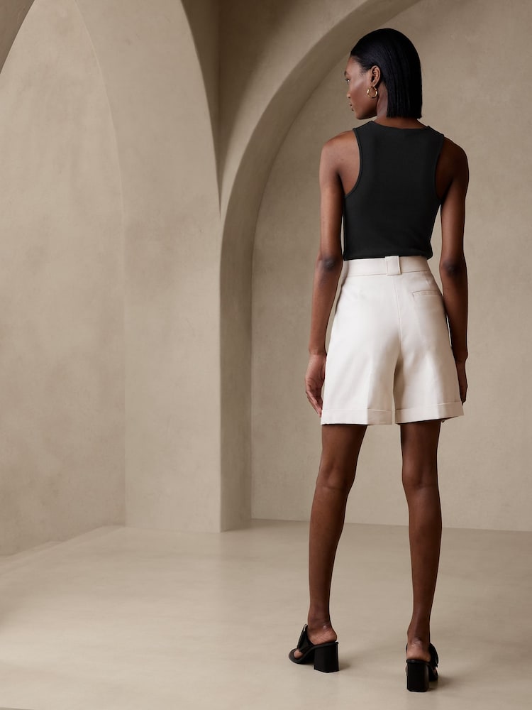 Banana Republic Black Ribbed Cutaway Vest - Image 3 of 4
