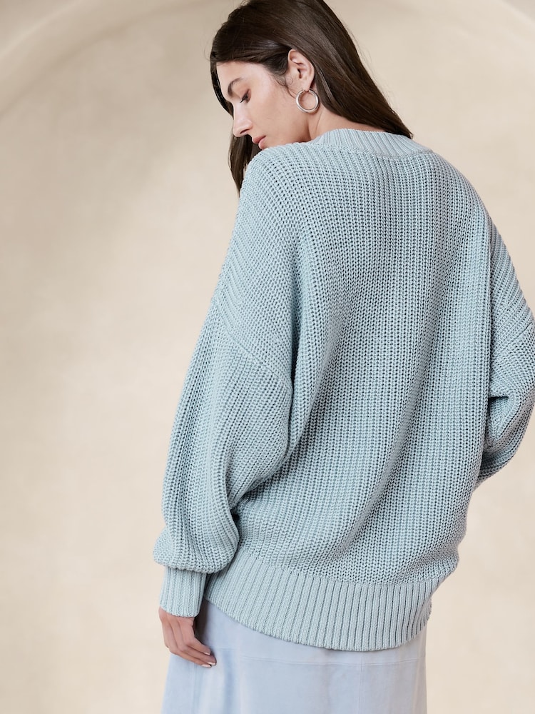 Banana Republic Blue Janie Oversized Cotton Jumper - Image 2 of 4