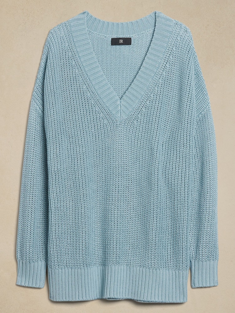 Banana Republic Blue Janie Oversized Cotton Jumper - Image 4 of 4
