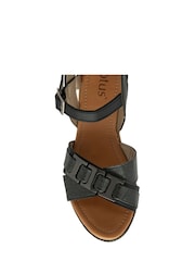 Lotus Black Casual Wedge Sandals - Image 4 of 4