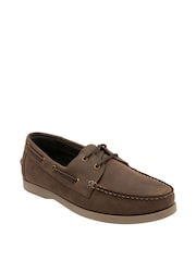 Lotus Brown Leather Boat Shoes - Image 1 of 4