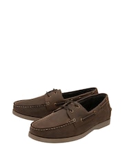 Lotus Brown Leather Boat Shoes - Image 2 of 4