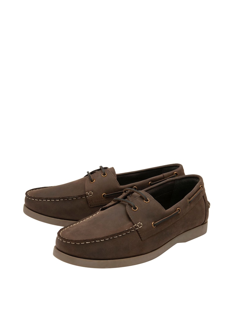 Lotus Brown Leather Boat Shoes - Image 2 of 4