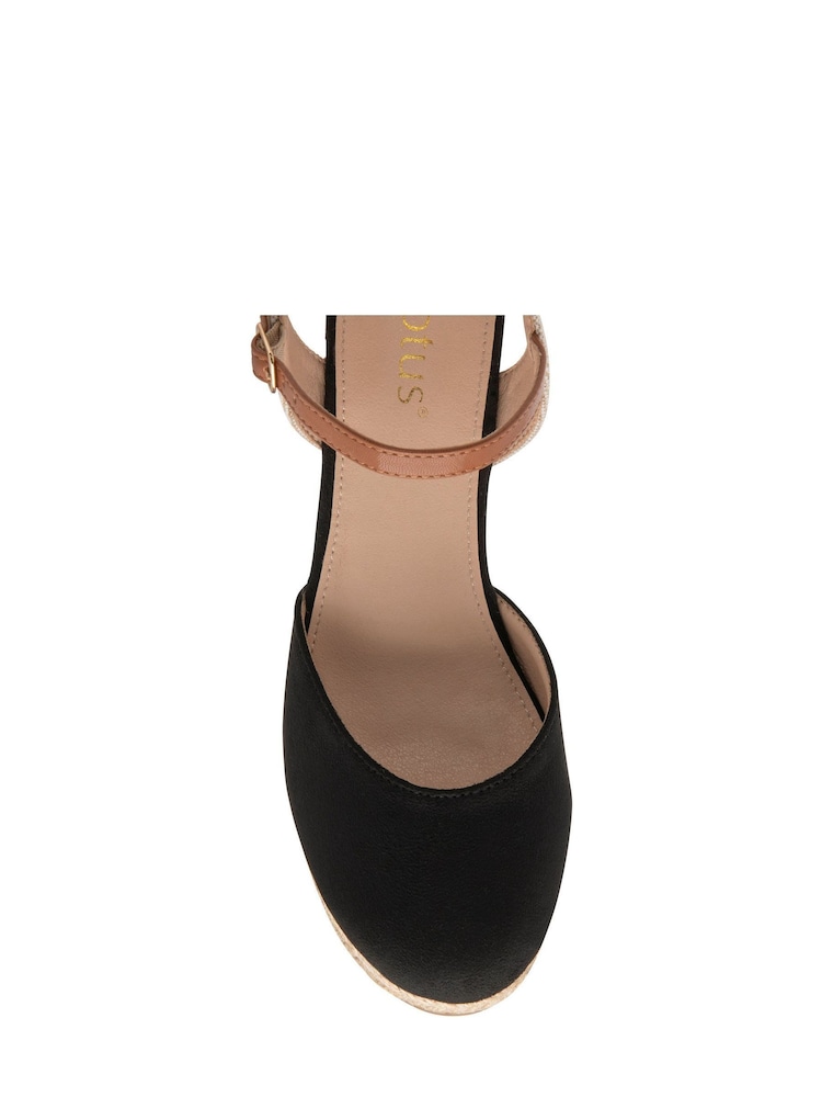 Lotus Black Wedge Espadrille Shoes - Image 4 of 4