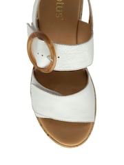 Lotus White 2 Strap Wedge Sandals - Image 4 of 4