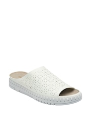Lotus White Open Toe Mule Sandals - Image 1 of 4