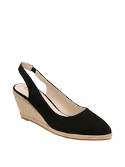 Lotus Black Sling Back Wedge Espadrille Shoes - Image 1 of 4