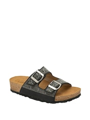 Lotus Black Casual Mule Sandals - Image 1 of 4