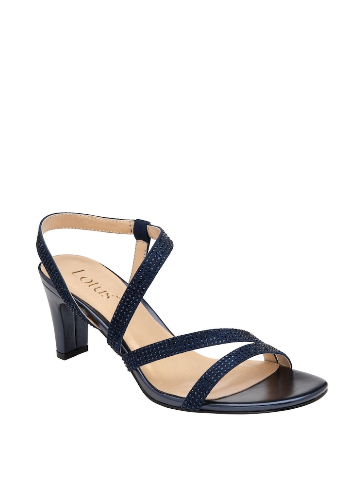 Lotus Blue Diamante Ocassion Sandals - Image 1 of 4