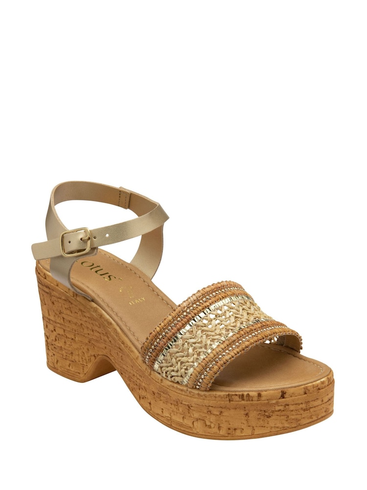 Lotus Natural Casual Flatform Wedge Sandals - Image 1 of 4