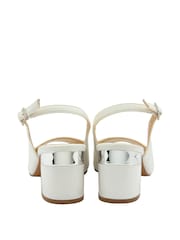 Lotus White Peep Toe Slingback Sandals - Image 3 of 4