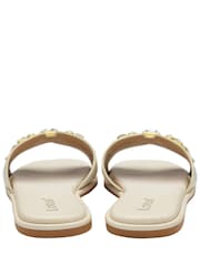 Lotus White Flat Slider Sandals - Image 3 of 4