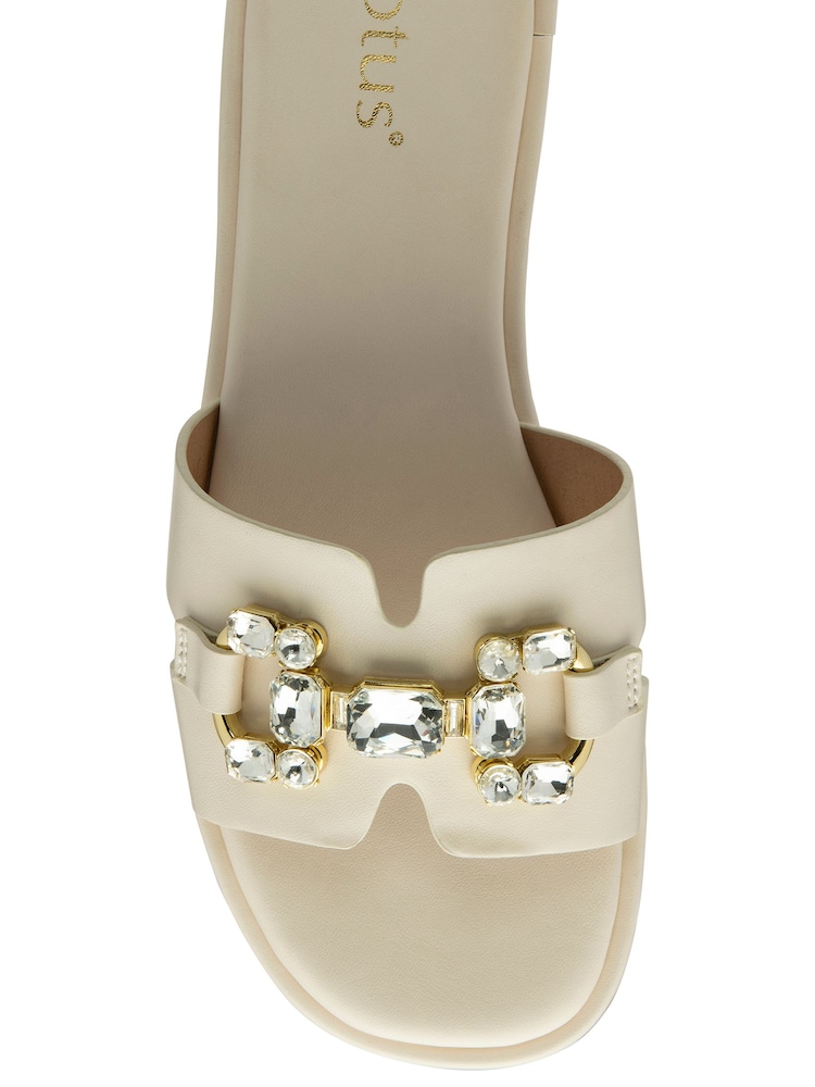 Lotus White Flat Slider Sandals - Image 4 of 4