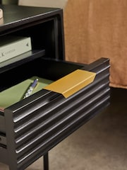 MADE.COM Black Haines Mango Wood Bedside Table - Image 2 of 4