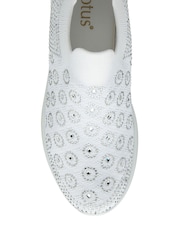 Lotus White Casual Knit Trainers - Image 4 of 4