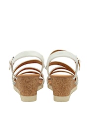 Lotus White Open Toe Wedge Sandals - Image 3 of 4