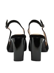 Lotus Jet Black Slingback Suede Court Shoes - Image 3 of 4