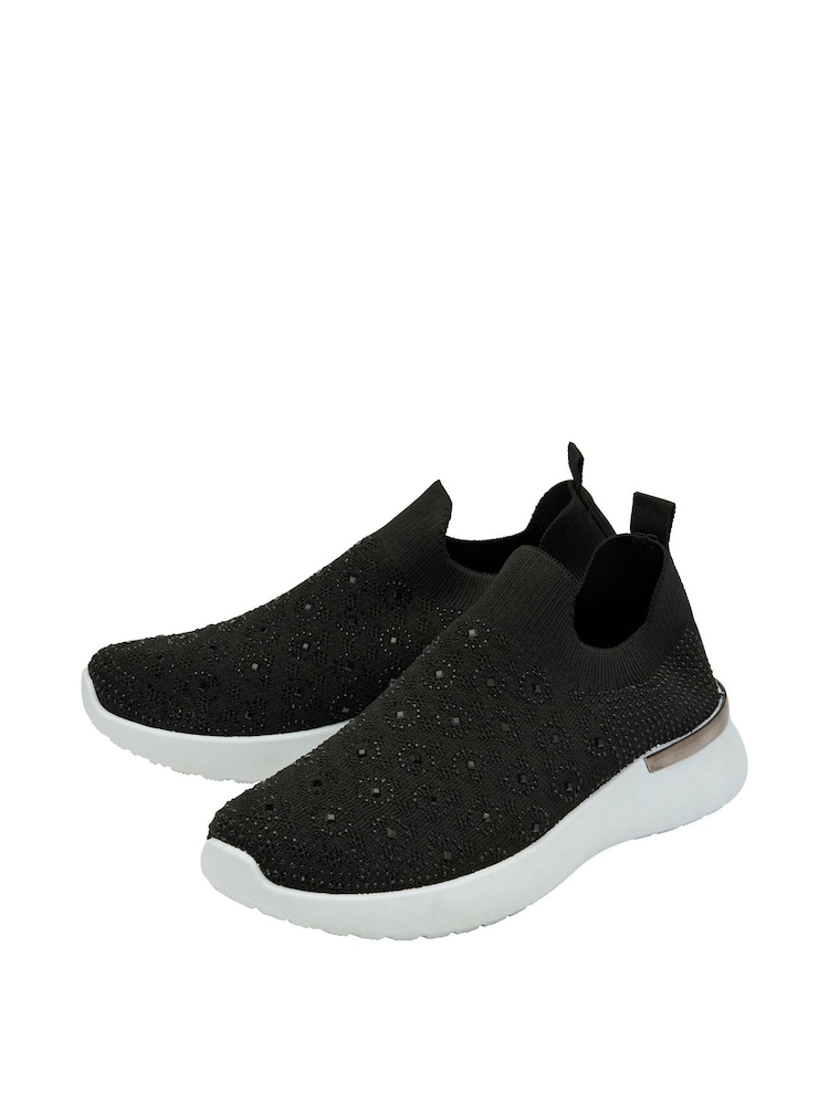 Lotus Black Casual Knit Trainers - Image 2 of 4
