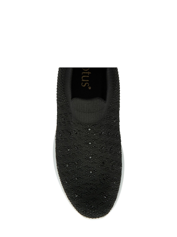 Lotus Black Casual Knit Trainers - Image 4 of 4