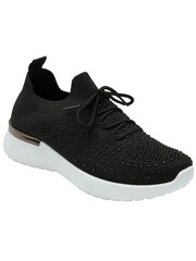 črna - Lotus Casual Knit Trainers - Slika 1 iz 4