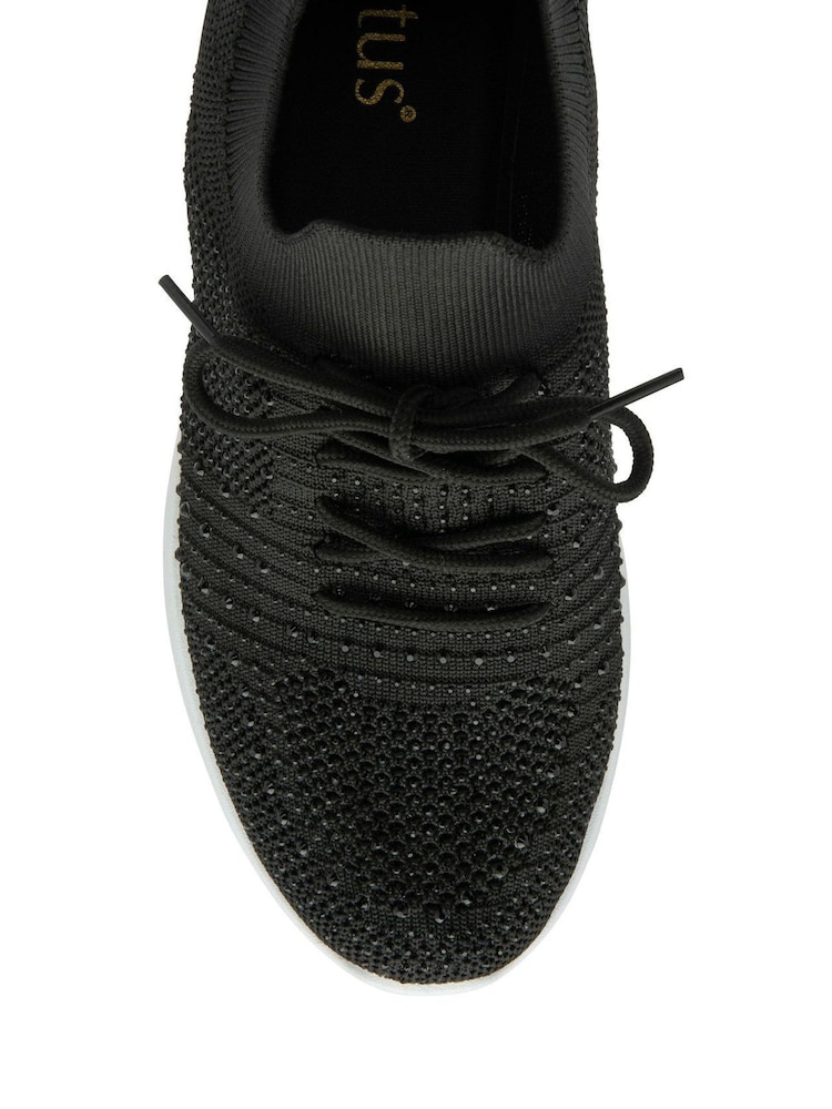 črna - Lotus Casual Knit Trainers - Slika 4 iz 4