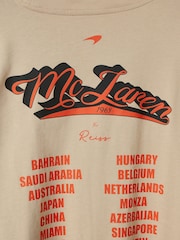 Reiss x McLaren F1 Team Taupe McLaren F1 Crew Neck Tour T-Shirt - Image 10 of 10