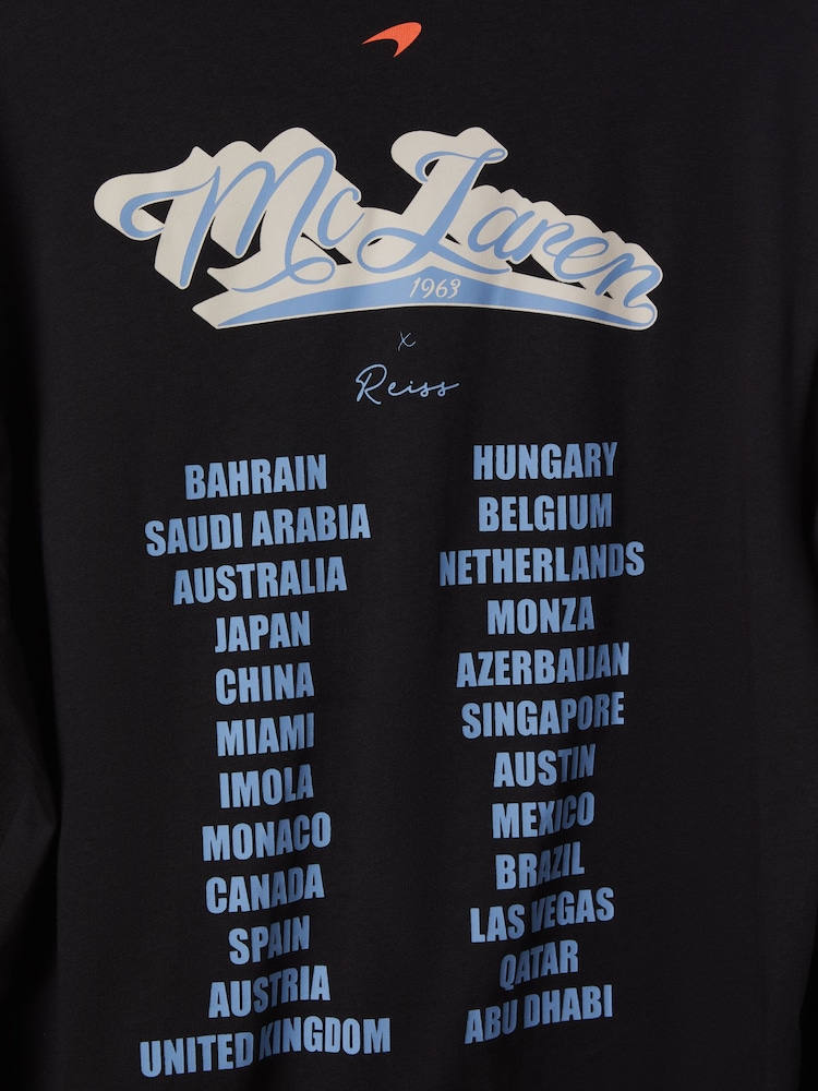 Reiss x McLaren F1 Team Black McLaren F1 Crew Neck Tour T-Shirt - Image 12 of 12